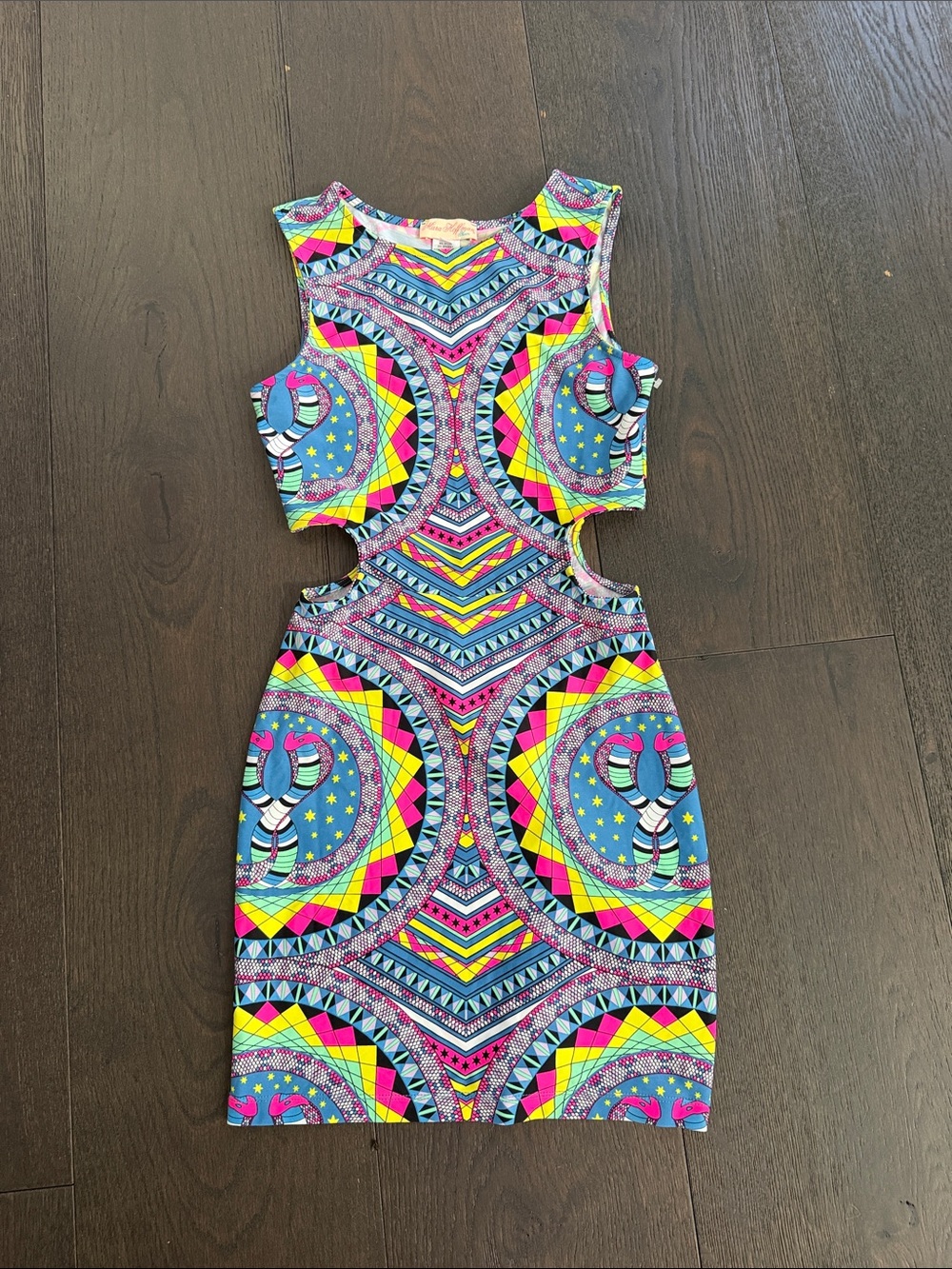 Mara Hoffman Multicolor Geometric Cutout Mini Dress